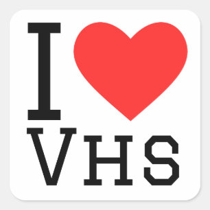 Sticker Carré J'aime vhs