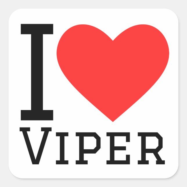 Sticker Carré J'aime viper (Devant)