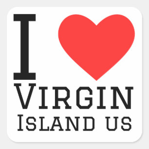 Sticker Carré J'aime Virgin Islands nous