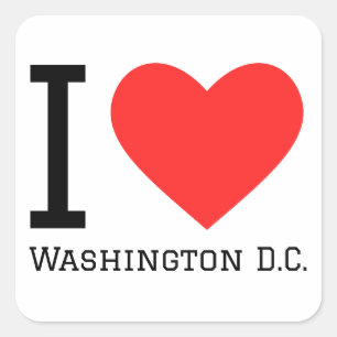 Sticker Carré J'aime Washington D.C.
