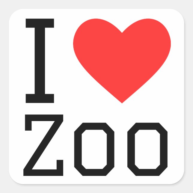 Sticker Carré J'aime zoo (Devant)