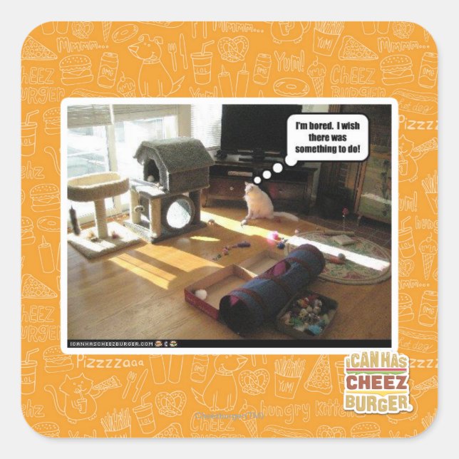 Sticker Carré J'aimerais qu'il y ait quelque chose à faire (Devant)