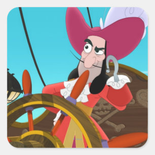 Sticker Carré Jake et les "Jamais Land Pirates"  Hook