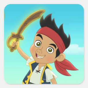 Sticker Carré Jake et les pirates terrestres   Capitaine Jake