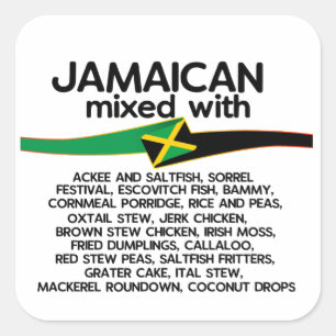 Sticker Carré Jamaïcain Mélangé Avec Jamaica Proud Group