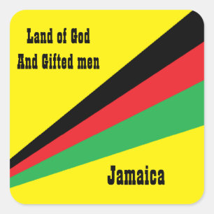 Sticker Carré jamaïque autocollant-pays de dieu et d'hommes doué
