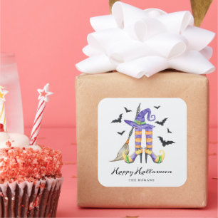 Sticker Carré Jambes de sorcière d'Halloween et Casquette