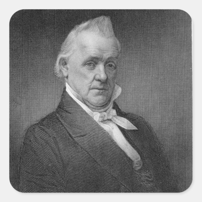 Sticker Carré James Buchanan, gravé par Henry Bryan Hall (1800) (Devant)