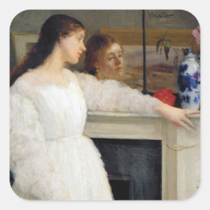 Sticker Carré James Whistler - Symphonie en blanc no 2