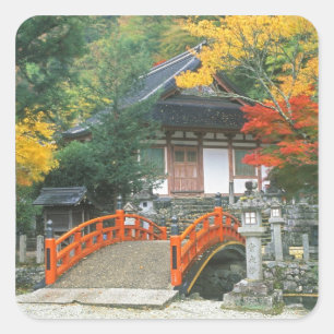 Sticker Carré Japon, Nara, temple Ryuzenji