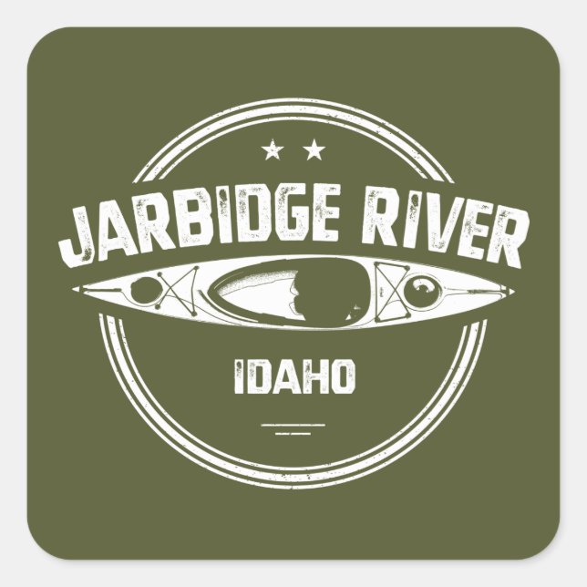 Sticker Carré Jarbidge River Idaho Kayak (Devant)