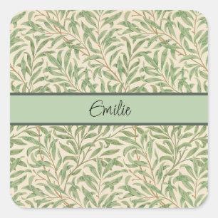 Sticker Carré Jardin aux branches de saule de William Morris Fle