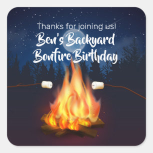 Sticker Carré Jardin Bonfire Cookout Anniversaire