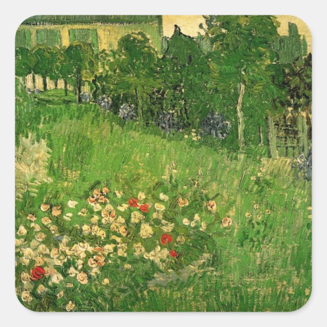 Sticker Carré Jardin de Daubigny par Vincent van Gogh, Le Jardin (Devant)
