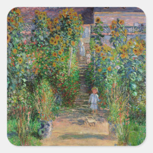 Sticker Carré Jardin de Monet Vetheuil Impressionim Peinture de