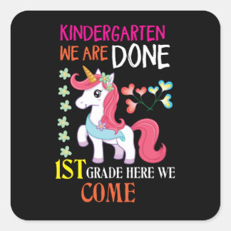 Sticker Carré Jardin D'Enfants Nous Avons Fini 1Ème Année Nous V