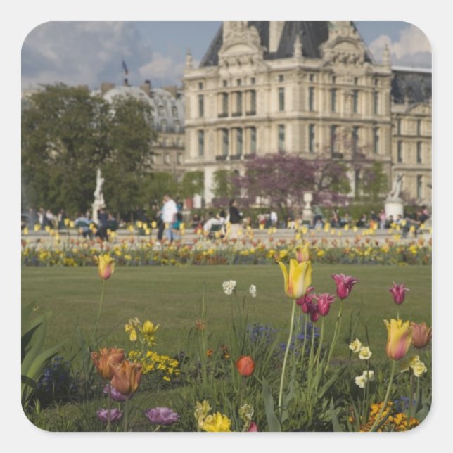 Sticker Carré Jardin des Tuileries, Louvre, Paris, France (Devant)