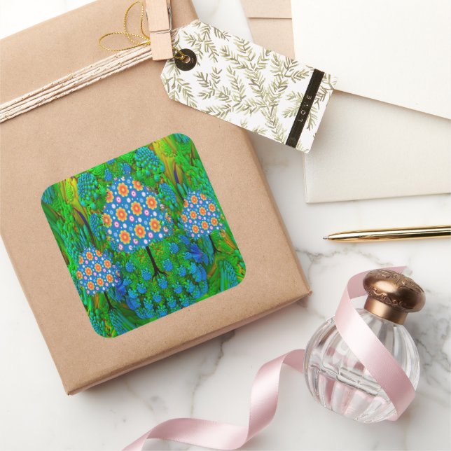 Sticker Carré Jardin d'été (Cadeaux)