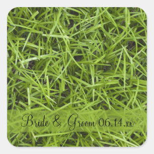 Sticker Carré Jardin vert  Enveloppe Mariage sceaux