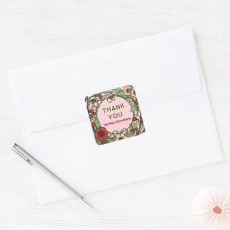 Sticker Carré Jardin vintage Art nouveau Mariage