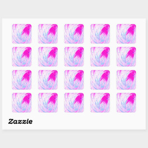 Sticker Carré Jardins enchantés - Horizon rose