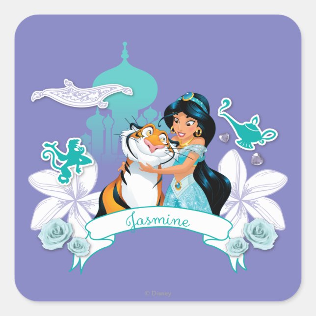 Sticker Carré Jasmine - Doux et gracieux (Devant)