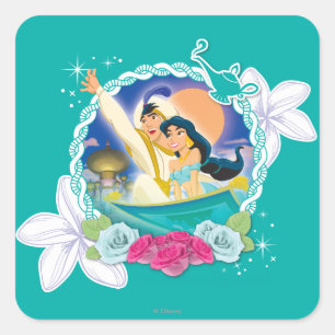 Sticker Carré Jasmine - Prêt pour l'aventure!