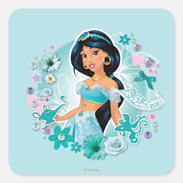 Sticker Carré Jasmine - Princesse Jasmine (Devant)