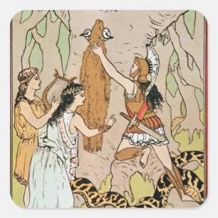 Sticker Carré Jason saisissant l'ouatine d'or