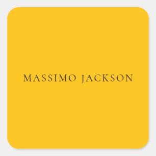 Sticker Carré Jaune Ambre Minimaliste Moderne Esthétique Simple