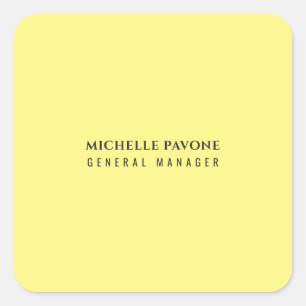 Sticker Carré Jaune clair élégant simple uni professionnel
