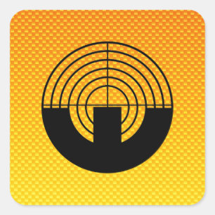 Sticker Carré Jaune Orange Sport Tir