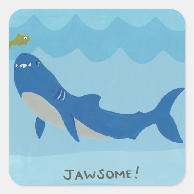 Sticker Carré Jawesome Shark (Devant)