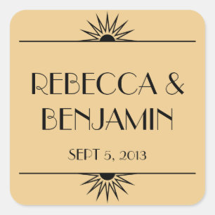 Sticker Carré Jazz age doré terne géométrique mariage art déco