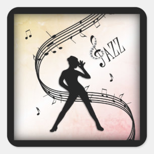 Sticker Carré Jazz Dance Apricot Peach Music
