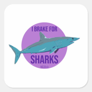 Sticker Carré Je casse pour les requins