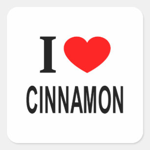 STICKER CARRÉ JE ❤️ CINNAMON J'AIME LE CINNAMON J'AIME LE CINNAM