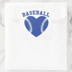 STICKER CARRÉ JE COEUR BASEBALL