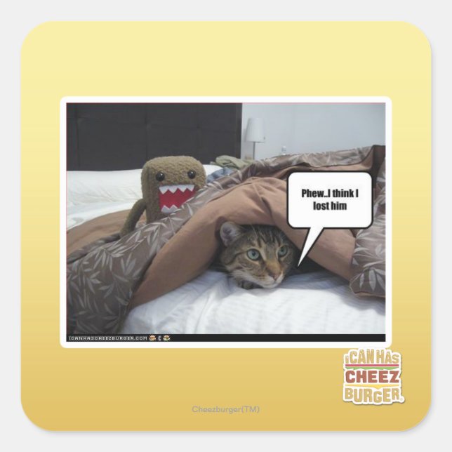 Sticker Carré Je crois que je l'ai perdu (Devant)