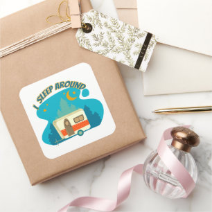 Sticker Carré Je Dors Autour Du Camper Van Camper Explorer Campi