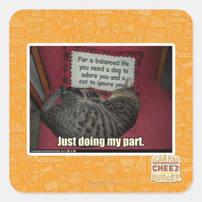 Sticker Carré Je fais juste ma part. (Devant)