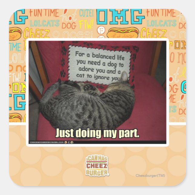 Sticker Carré Je fais juste ma part. (Devant)