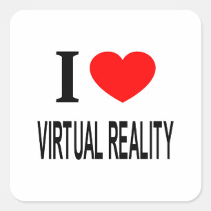 STICKER CARRÉ JE ❤️ LA RÉALITÉ VIRTUELLE J'AIME LA RÉALITÉ VIRTU
