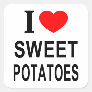 Sticker Carré Je ❤️ les PATATES DOUCES J'AIME LES PATATES DOUCES