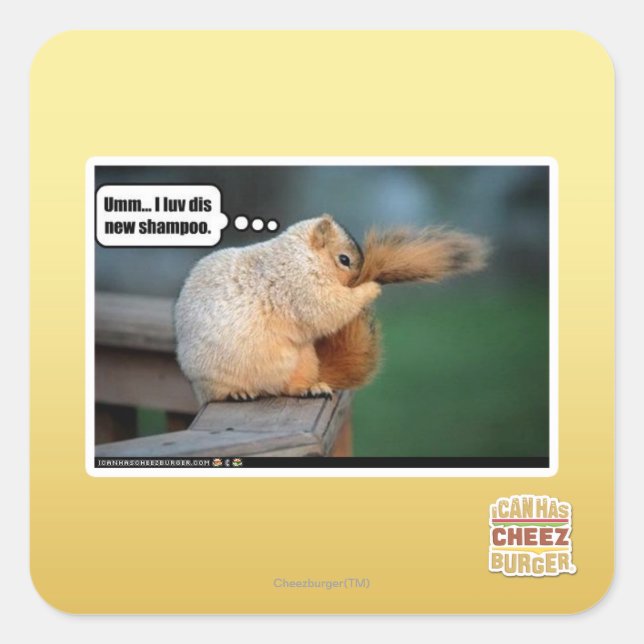 Sticker Carré Je luv dis nouveau shampooing (Devant)