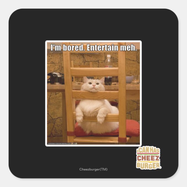 Sticker Carré Je m'ennuie. (Devant)