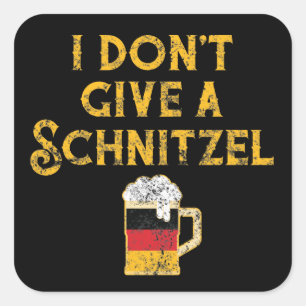 Sticker Carré Je ne donne pas Schnitzel Allemand Drapeau de la b