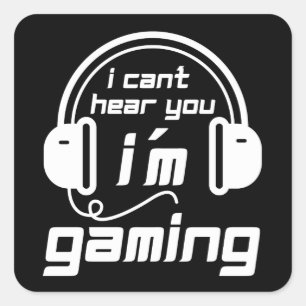 Sticker Carré Je ne peux pas vous entendre Je suis en train de j