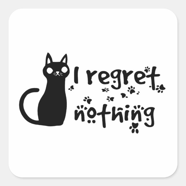 Sticker Carré je ne regrette rien (Devant)