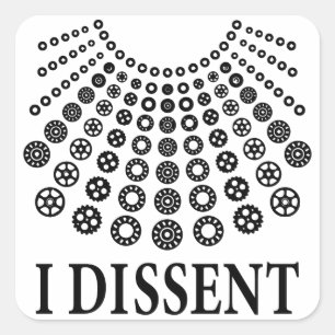 Sticker Carré Je ne suis pas d'accord, Ruth Bader Ginsburg, cél
